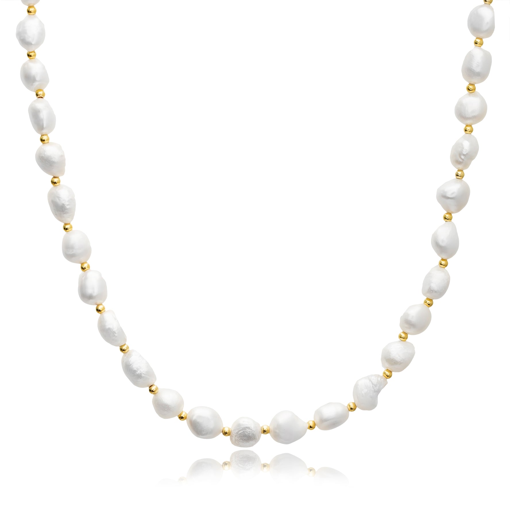 Dainty Pearl with Tiny Balls Charm Necklace