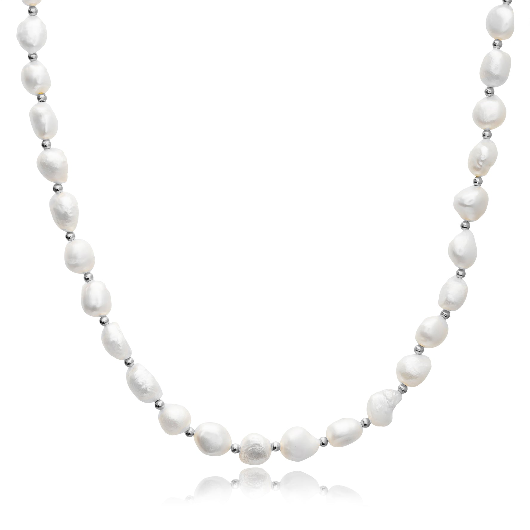 Dainty Pearl with Tiny Balls Charm Necklace